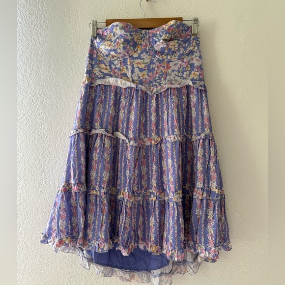 Altar’d State Floral Strapless Mini Lined  Sundress Size XL - Picture 6 of 13
